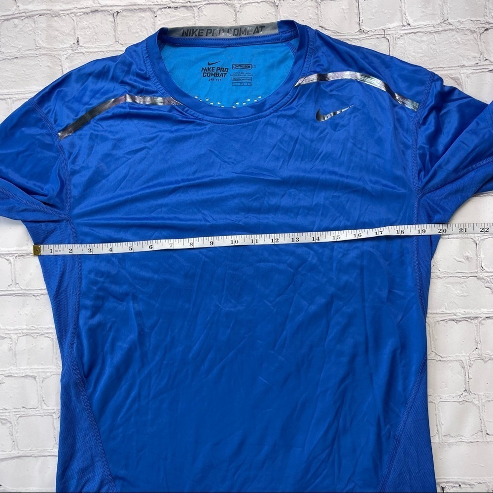 ✅ Nike Pro Combat Dri Fit Compression Cut Out Back blue tee shirt for women XXL - Picture 5 of 14